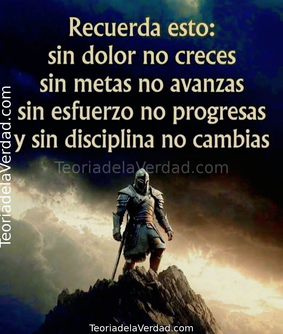 Recuerda esto: sin dolor no creces sin metas no avanzas sin esfuerzo no progresas y sin disciplina no cambias