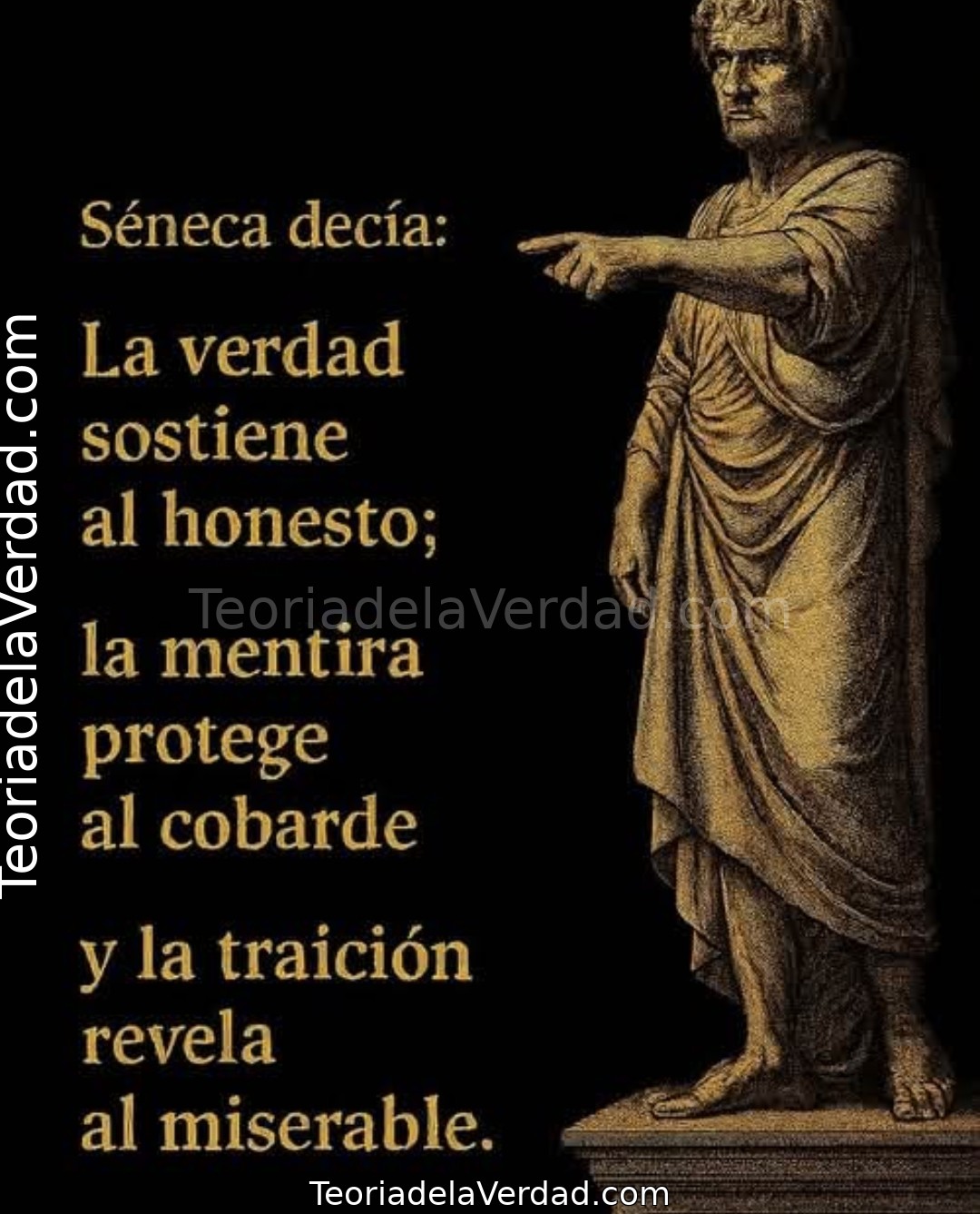 Séneca decía:La verdad sostiene al honesto;la mentira protege al cobardey la traición revela al miserable.