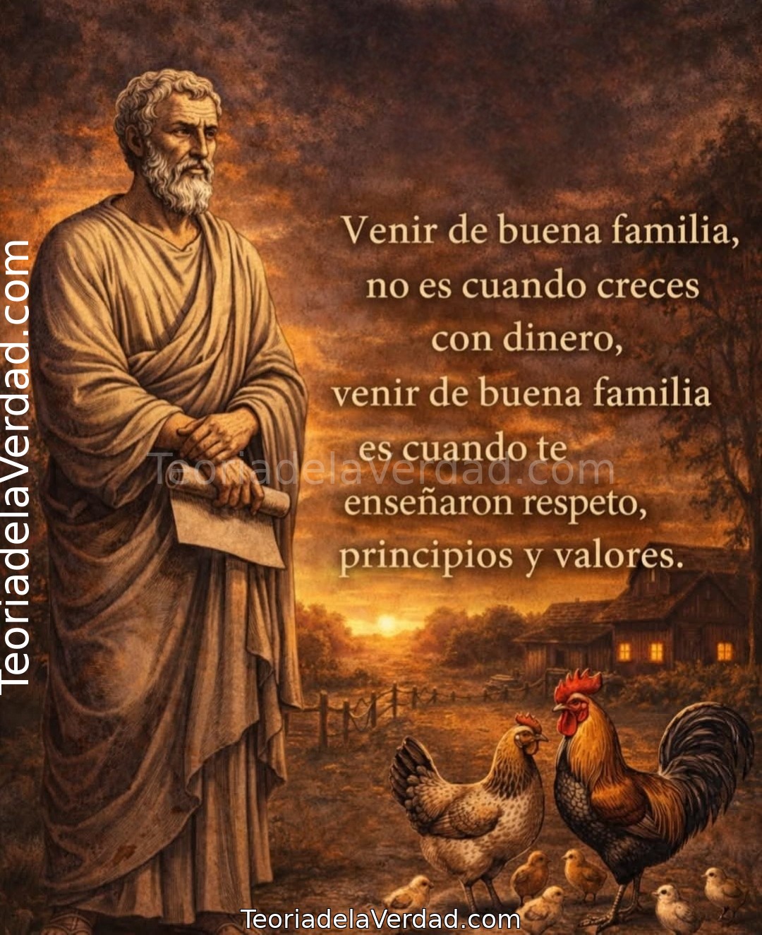 Venir de buena familia, no es cuando creces con dinero, venir de buena familia es cuando te enseñaron respeto, principios y valores.