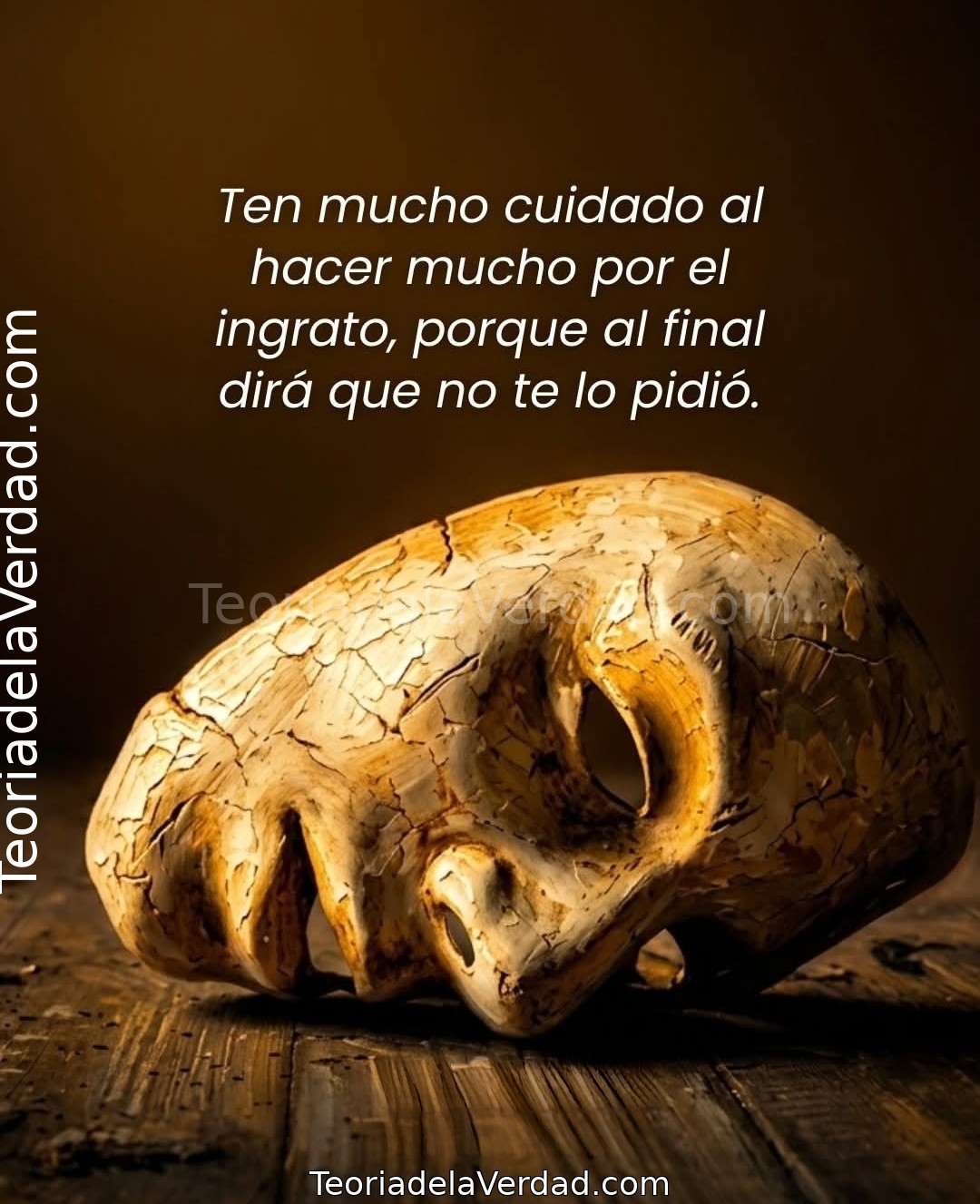 Ten mucho cuidado al hacer mucho por el ingrato, porque al final dirá que no te lo pidió.