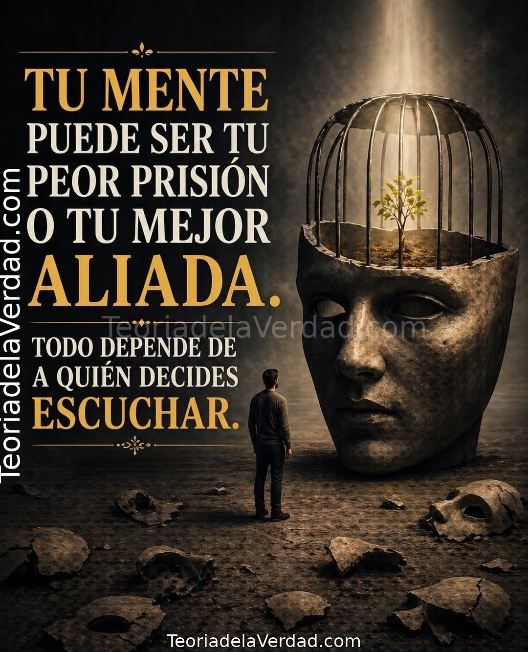 TU MENTE PUEDE SER TU PEOR PRISIÓN O TU MEJOR ALIADA.TODO DEPENDE DE A QUIÉN DECIDES ESCUCHAR.