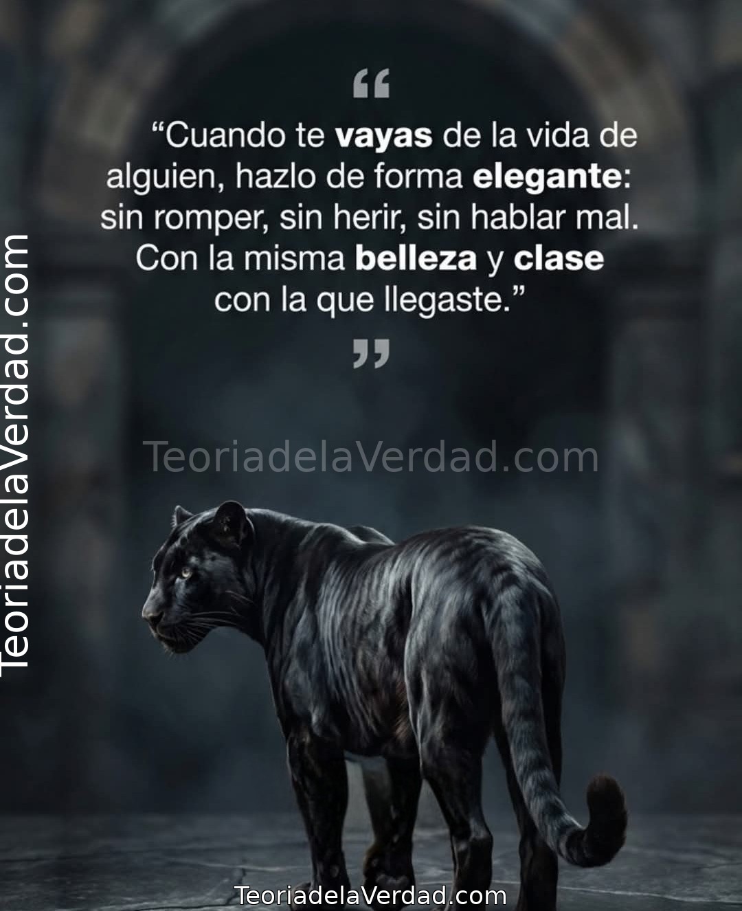 Cuando te vayas de la vida de alguien, hazlo de forma elegante: sin romper, sin herir, sin hablar mal.Con la misma belleza y clase con la que llegaste.
