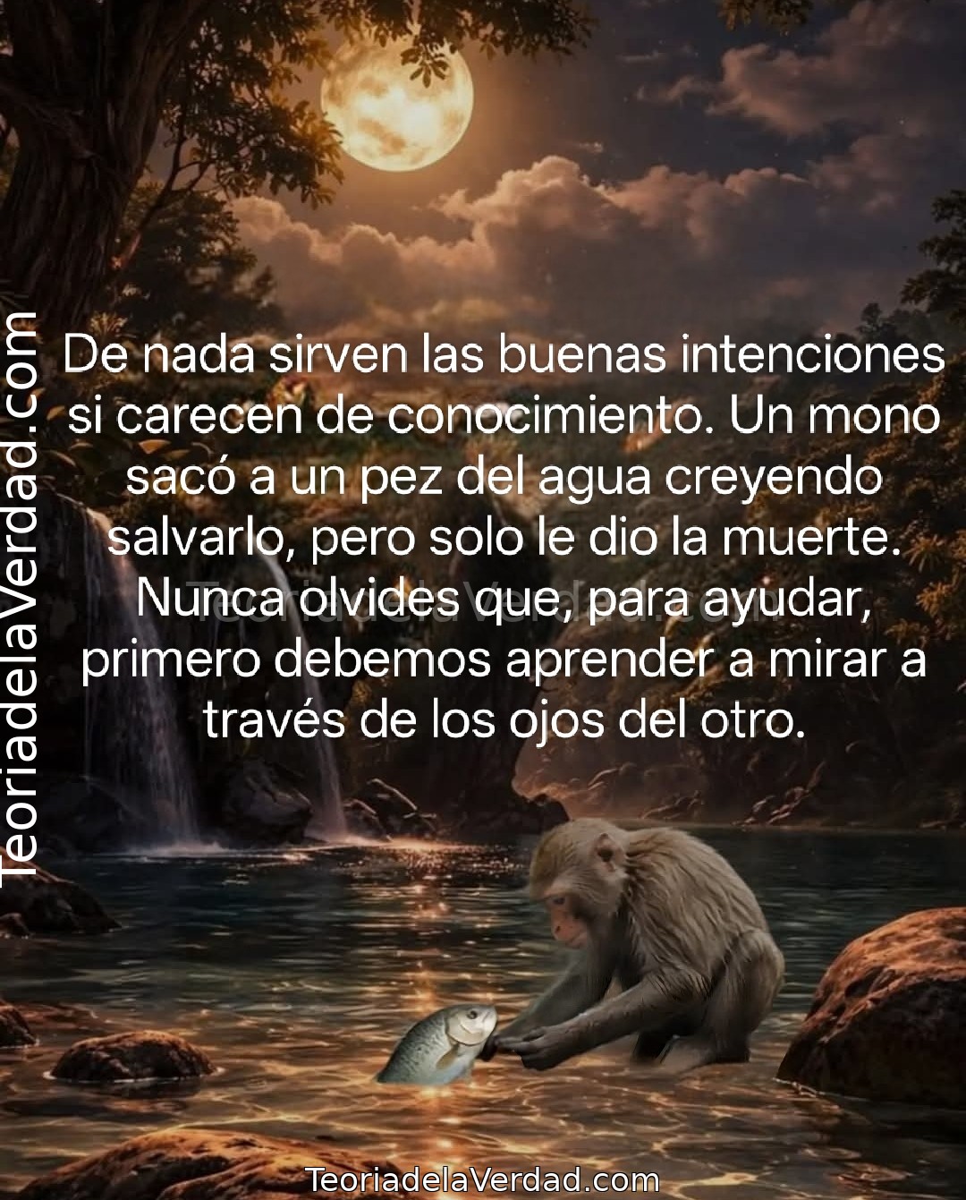 El acto del mono nos enseña que la ayuda mal dirigida es, a menudo, una forma de interferencia.