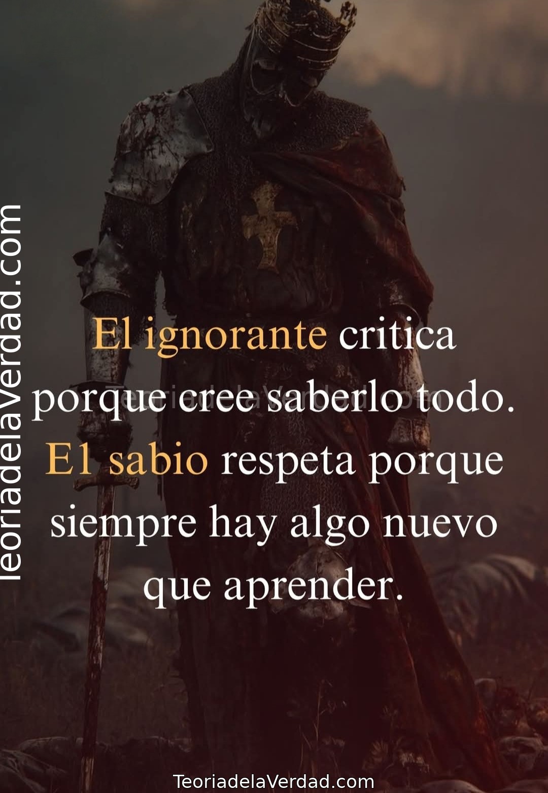 El ignorante critica porque cree saberlo todo.El sabio respeta porque siempre hay algo nuevo que aprender.