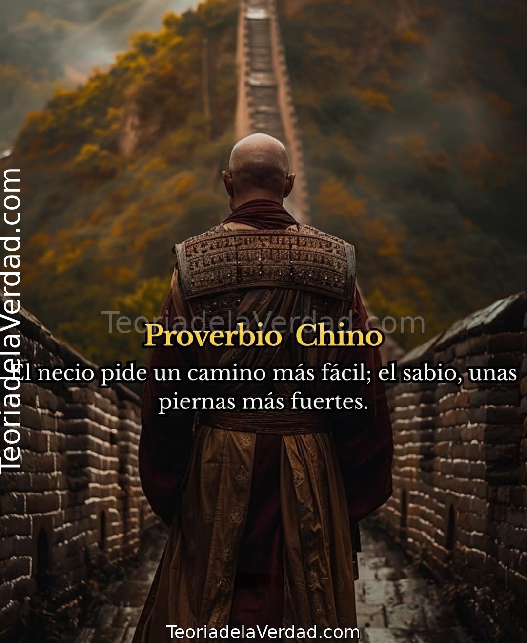 El necio pide un camino más fácil; el sabio, unas piernas más fuertes.