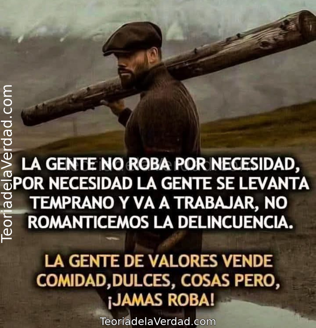 LA GENTE NO ROBA POR NECESIDAD, POR NECESIDAD LA GENTE SE LEVANTA TEMPRANO Y VA A TRABAJAR, NO ROMANTICEMOS LA DELINCUENCIA.