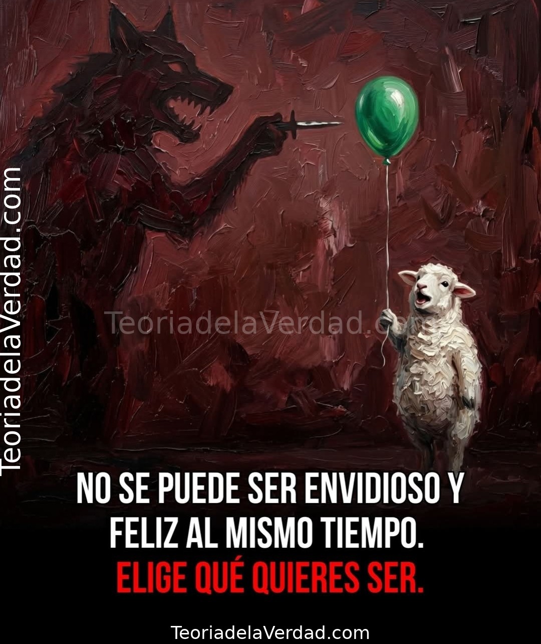 NO SE PUEDE SER ENVIDIOSO Y FELIZ AL MISMO TIEMPO.ELIGE QUÉ QUIERES SER.