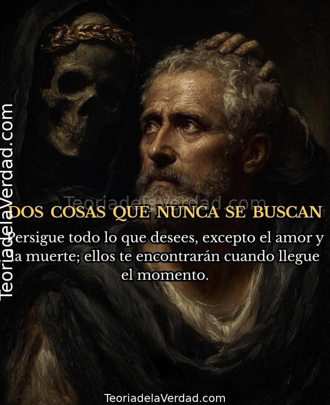Persigue todo lo que desees, excepto el amor y la muerte; ellos te encontrarán cuando llegue el momento.