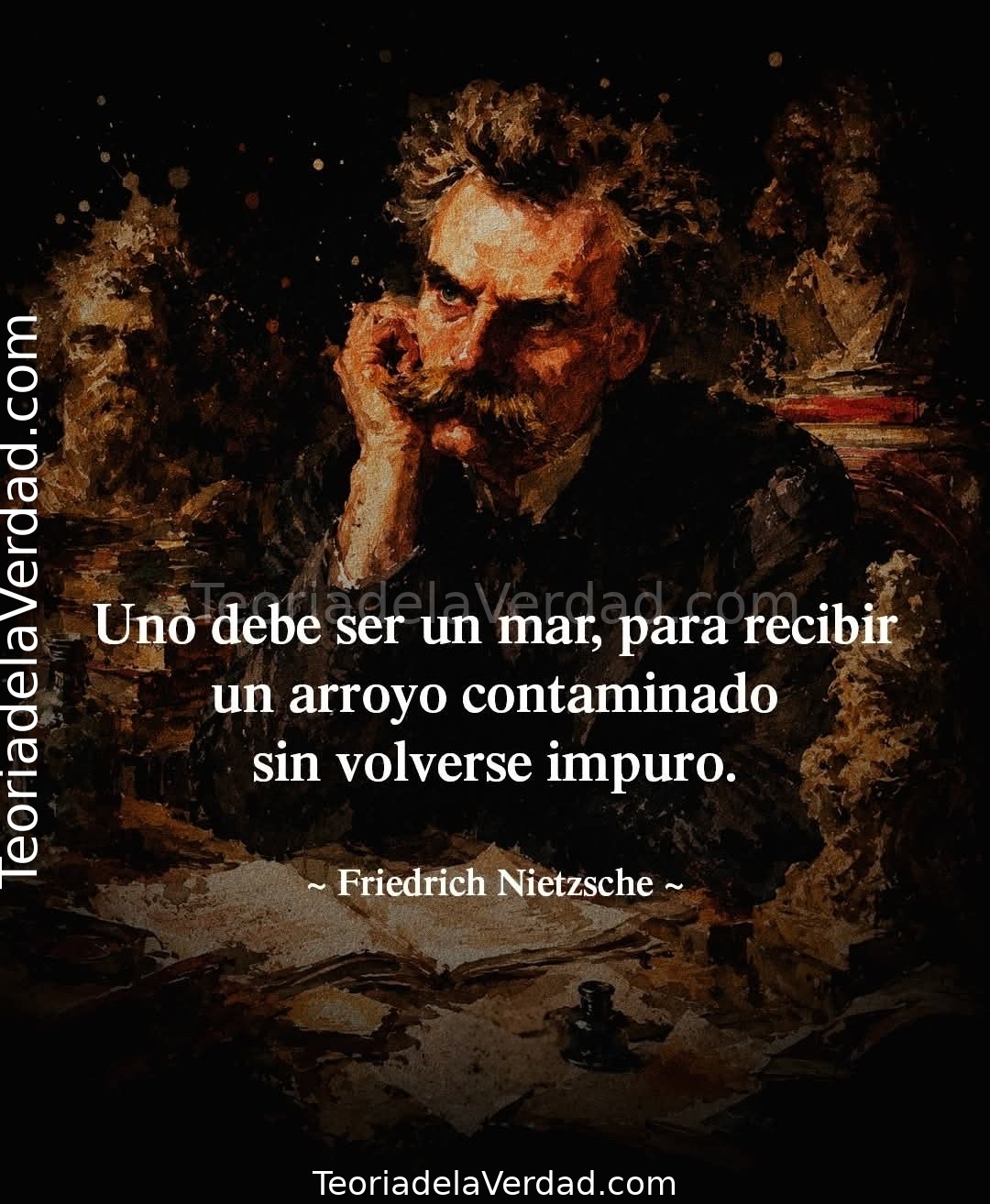 Uno debe ser un mar, para recibir un arroyo contaminado sin volverse impuro.
