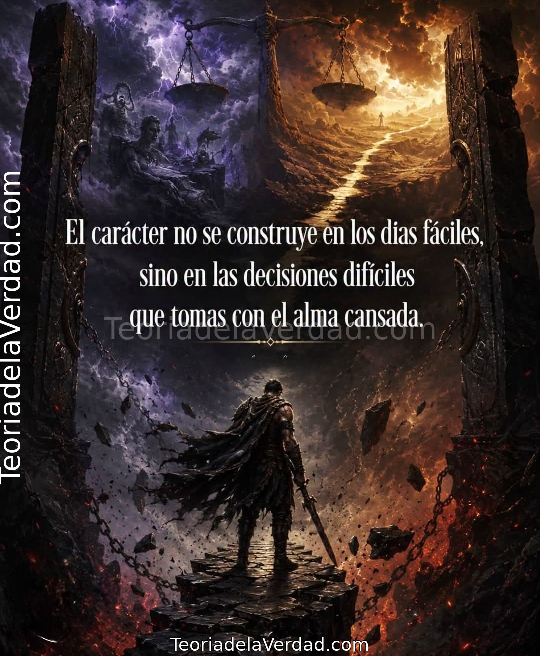 El carácter no se construye en los dias fáciles, sino en las decisiones difíciles que tomas con el alma cansada.