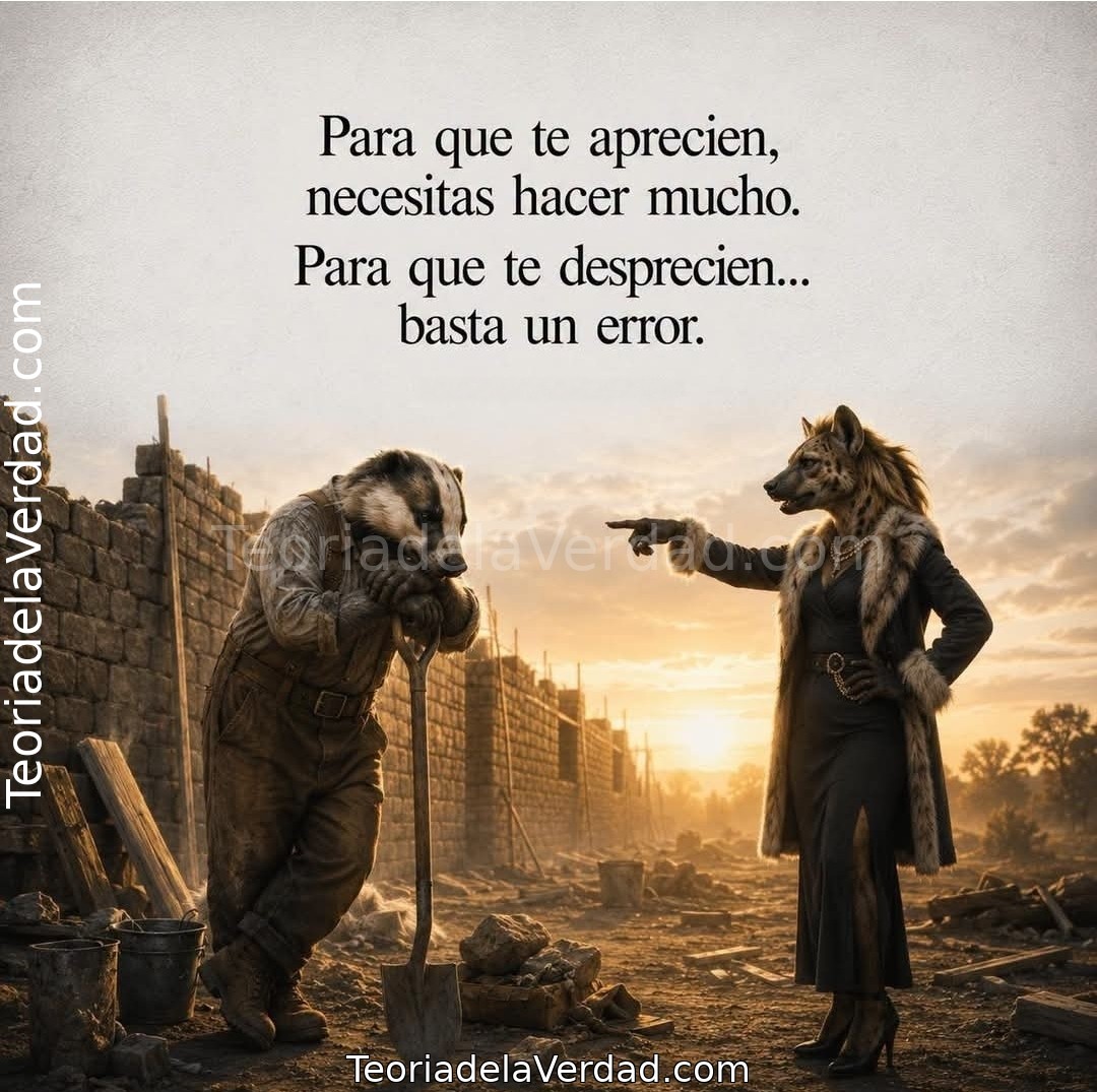 Para que te aprecien, necesitas hacer mucho.Para que te desprecien… basta un error.