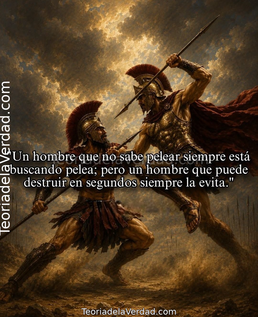 Un hombre que no sabe pelear siempre está buscando pelea; pero un hombre que puede destruir en segundos siempre la evita.