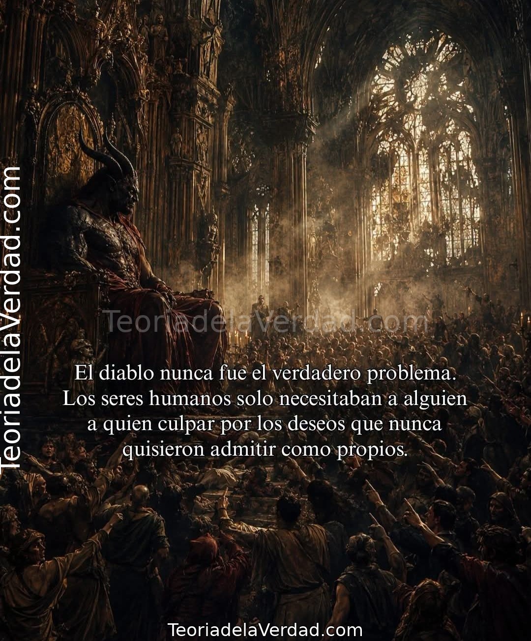El diablo nunca fue el verdadero problema.Los seres humanos solo necesitaban a alguien a quien culpar por los deseos que nunca quisieron admitir como propios.